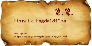 Mitnyik Magdaléna névjegykártya